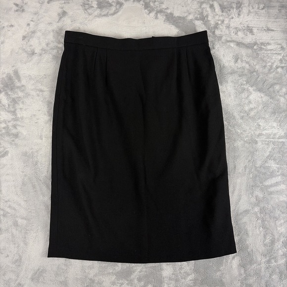 Louis Feraud Dresses & Skirts - Vintage Louis Feraud 100% Wool Pencil Skirt Lined Black Size 16 Made in Germany